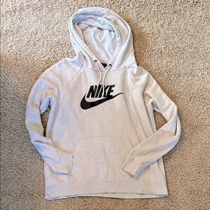 Nike Light Gray Hoodie with Black Swoosh